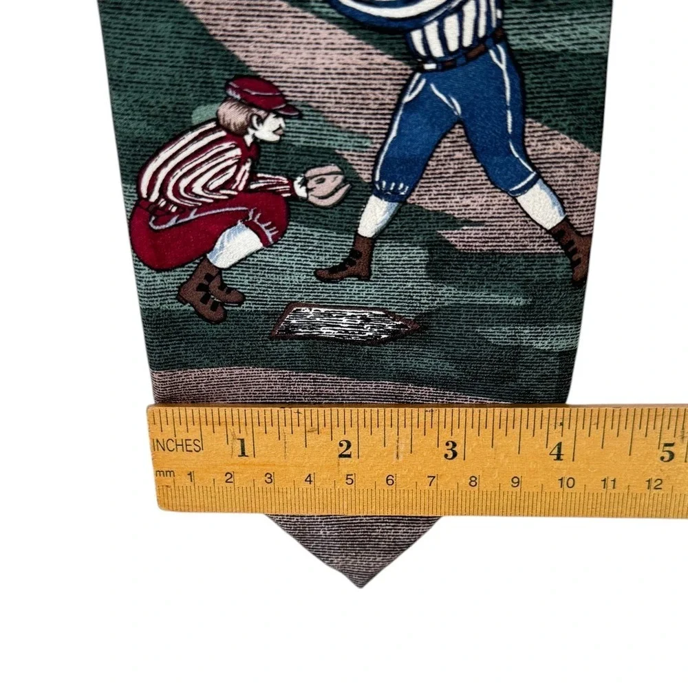 Vintage Coca Cola Van Heusen Corporate Casual Novelty Silk Necktie Baseball USA